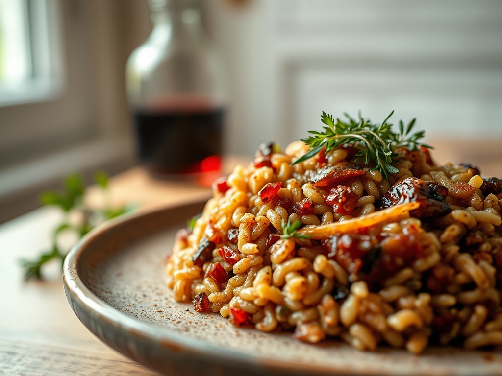 Arroz de lebre e vinho tinto