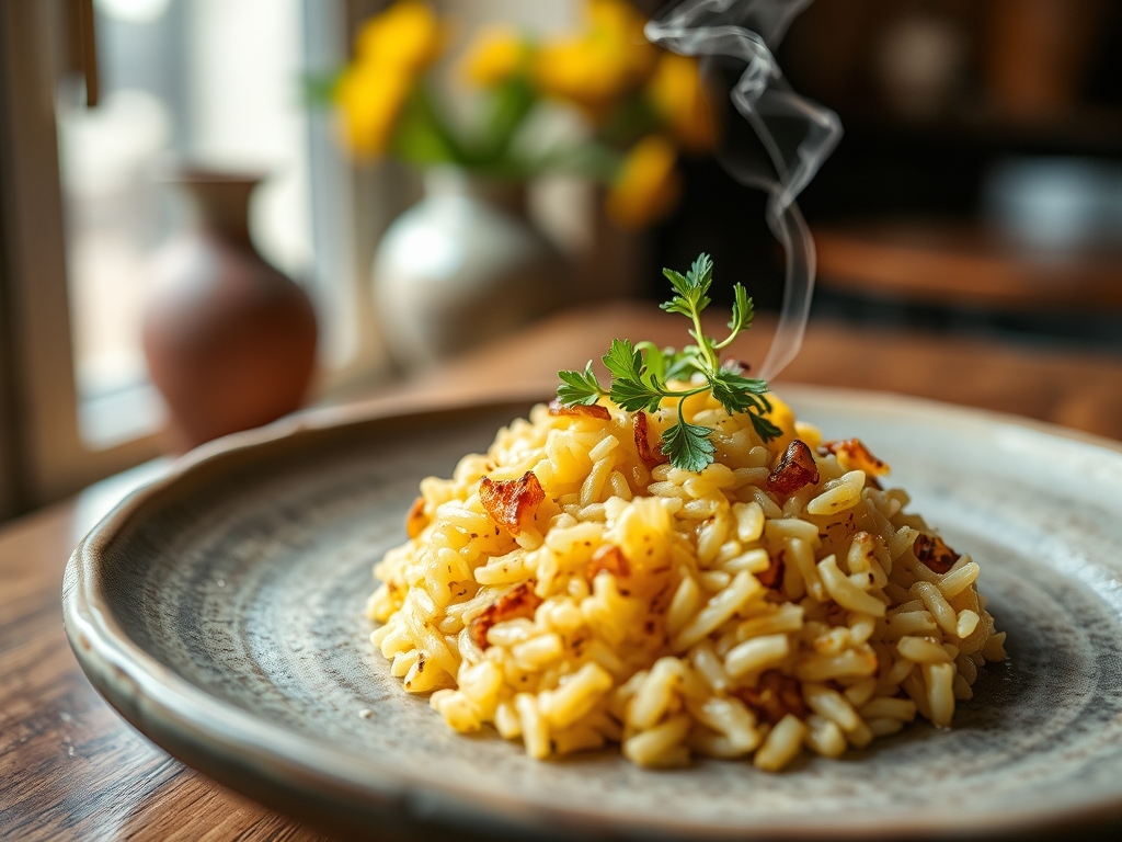Arroz de lulas de porto pequeno e remoto