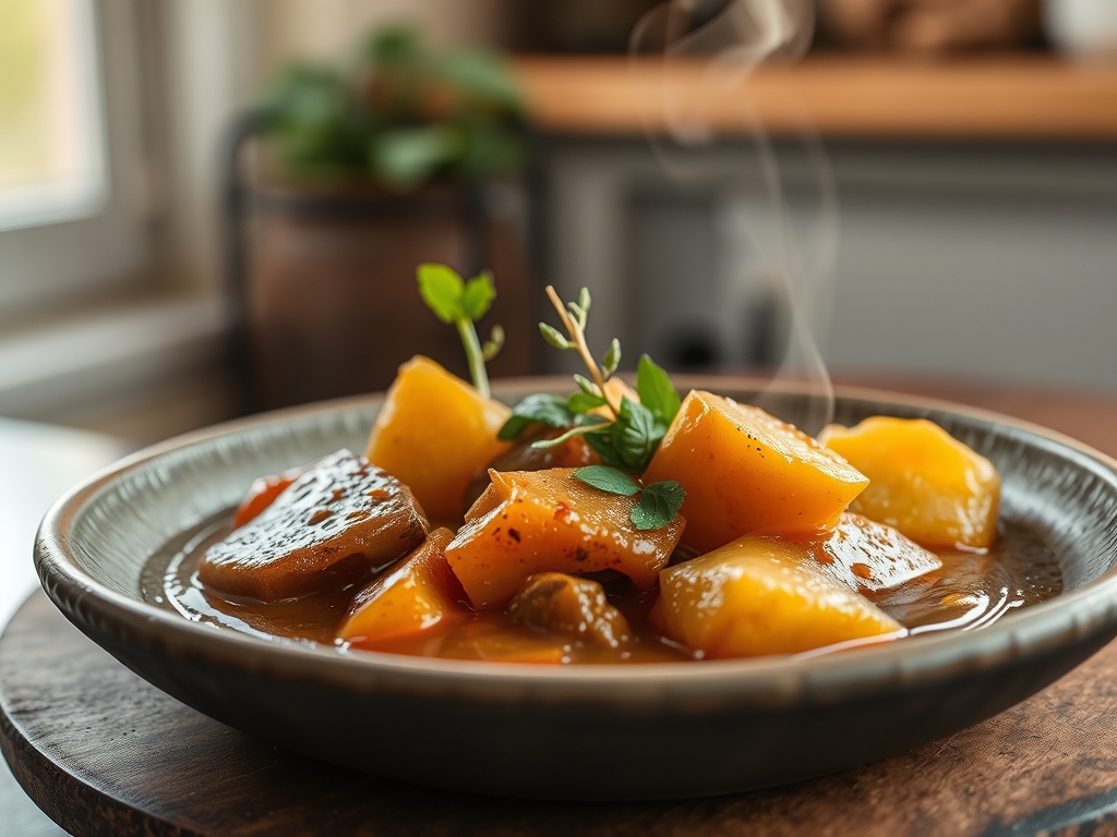 Caldo de cebola e batata da serra