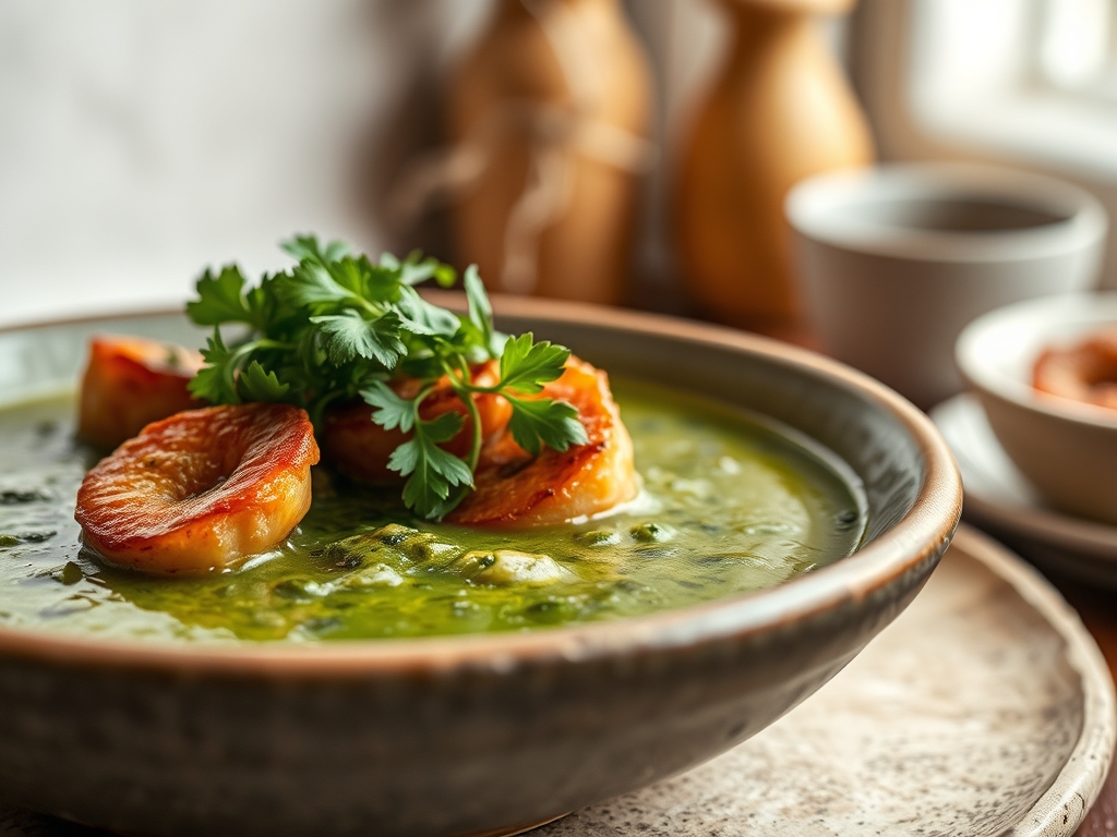 Caldo verde de moinho com chouriço