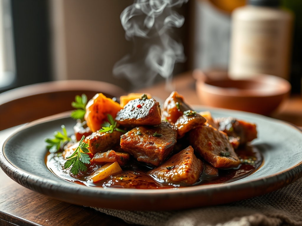 Carne de vinho e alhos da Madeira