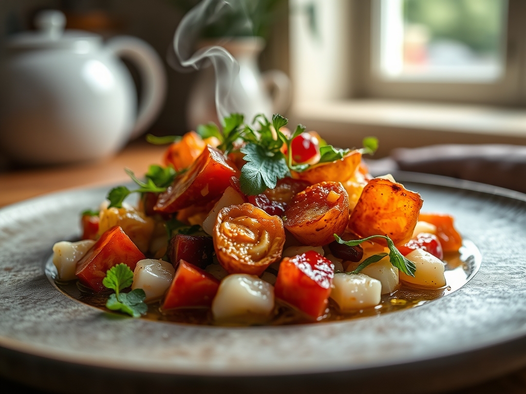 Ensalada de perdiz e vinagre de aldeia
