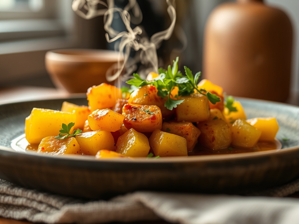 Ensopado de coelho e batata doce