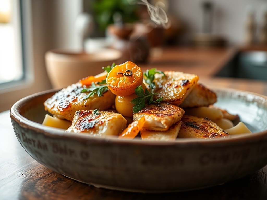 Milho frito com ervas da serra