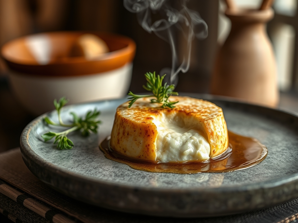 Queijo de cabra curado na aldeia