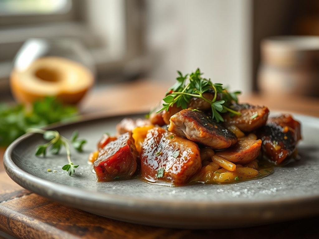 Rissóis de carne de porco de aldeia